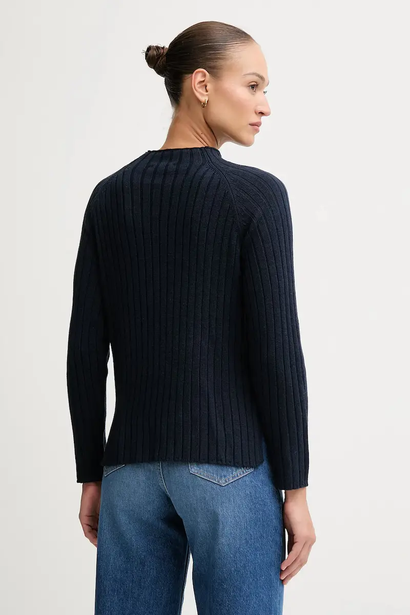 maglione con lana colore blu navy PL7000056 miniatura 3