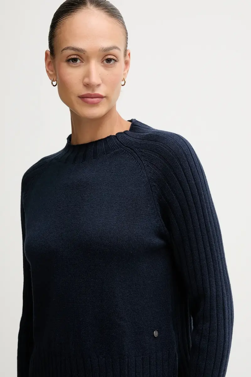 maglione con lana colore blu navy PL7000056 miniatura 4
