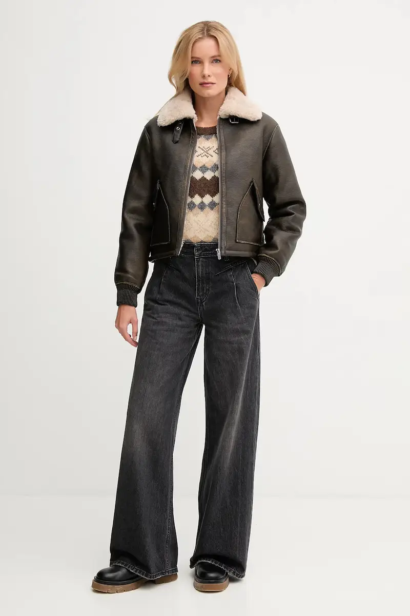 maglione con lana colore marrone PL7000039 miniatura 2