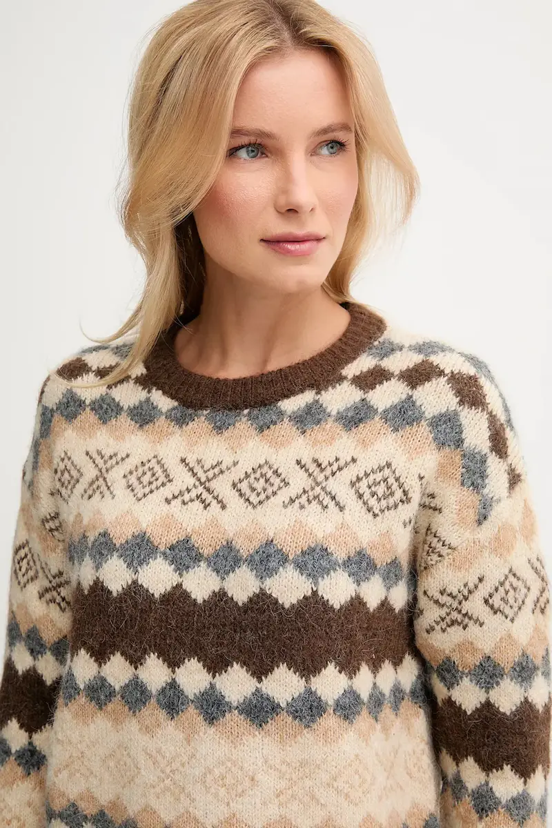 maglione con lana colore marrone PL7000039 miniatura 4