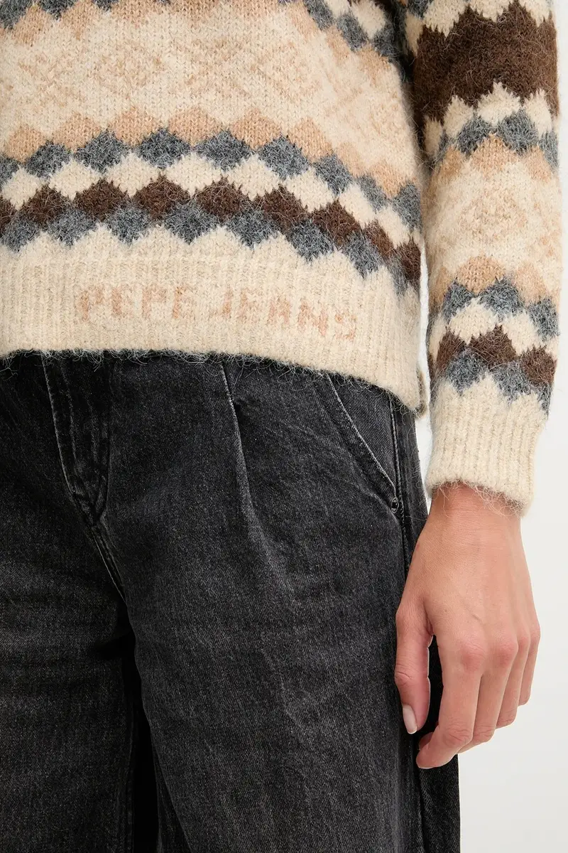 maglione con lana colore marrone PL7000039 miniatura 5