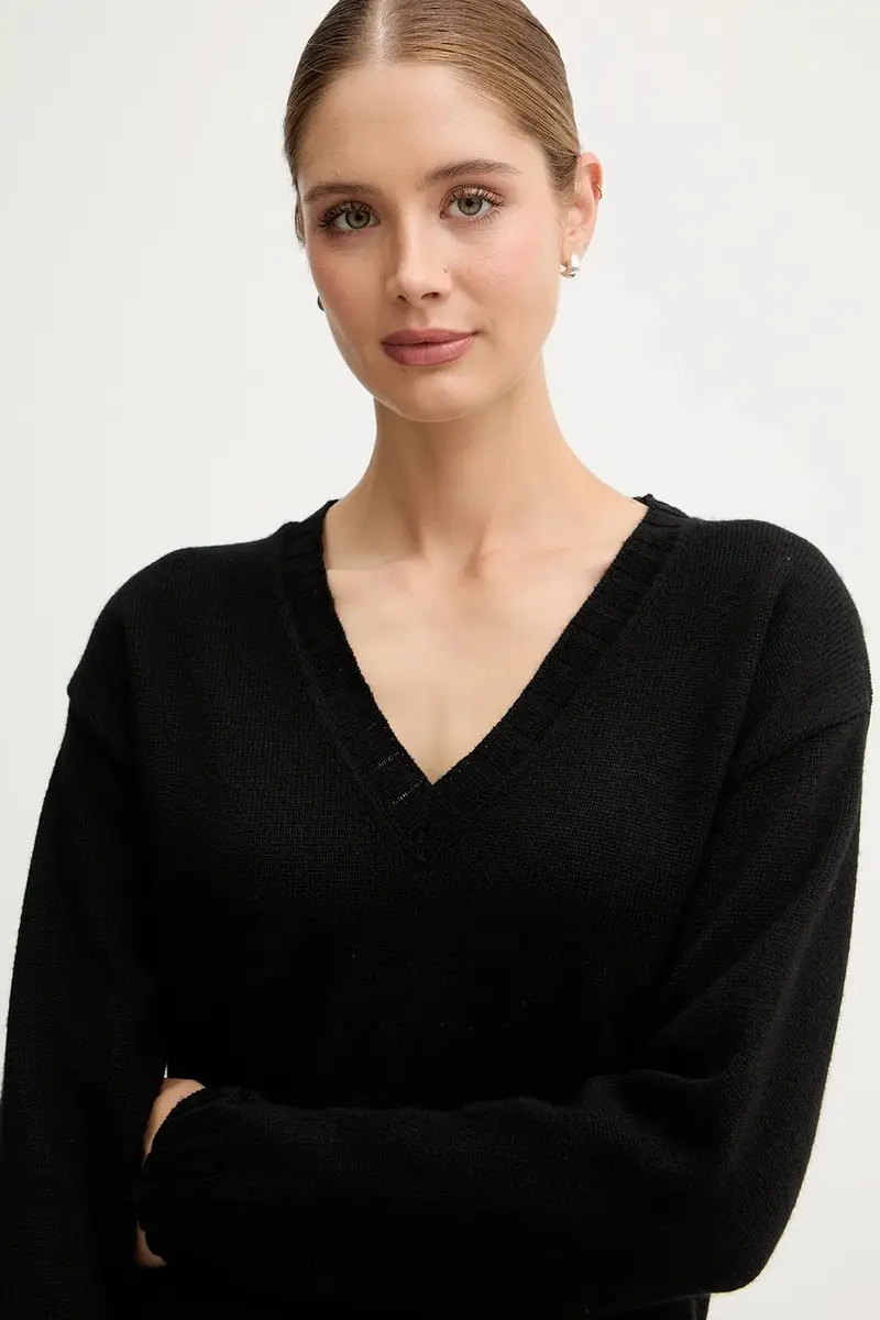 maglione con lana colore nero PL7000001 miniatura 4