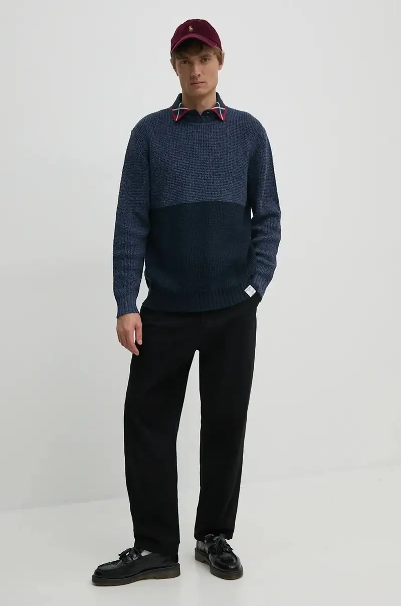 maglione in cotone COSTELLO colore blu navy PM702452 miniatura 2