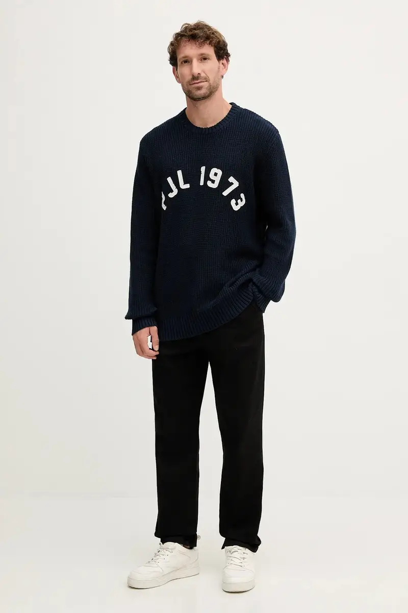 maglione in cotone uomo colore blu navy PM7000006 miniatura 2