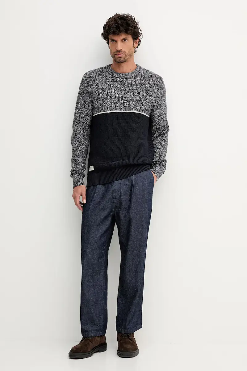 maglione in cotone uomo colore blu navy PM7000019 miniatura 2