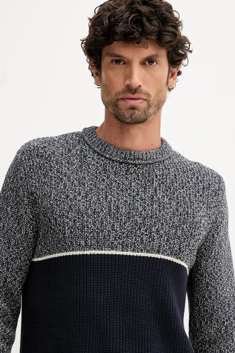 maglione in cotone uomo colore blu navy PM7000019 miniatura 4