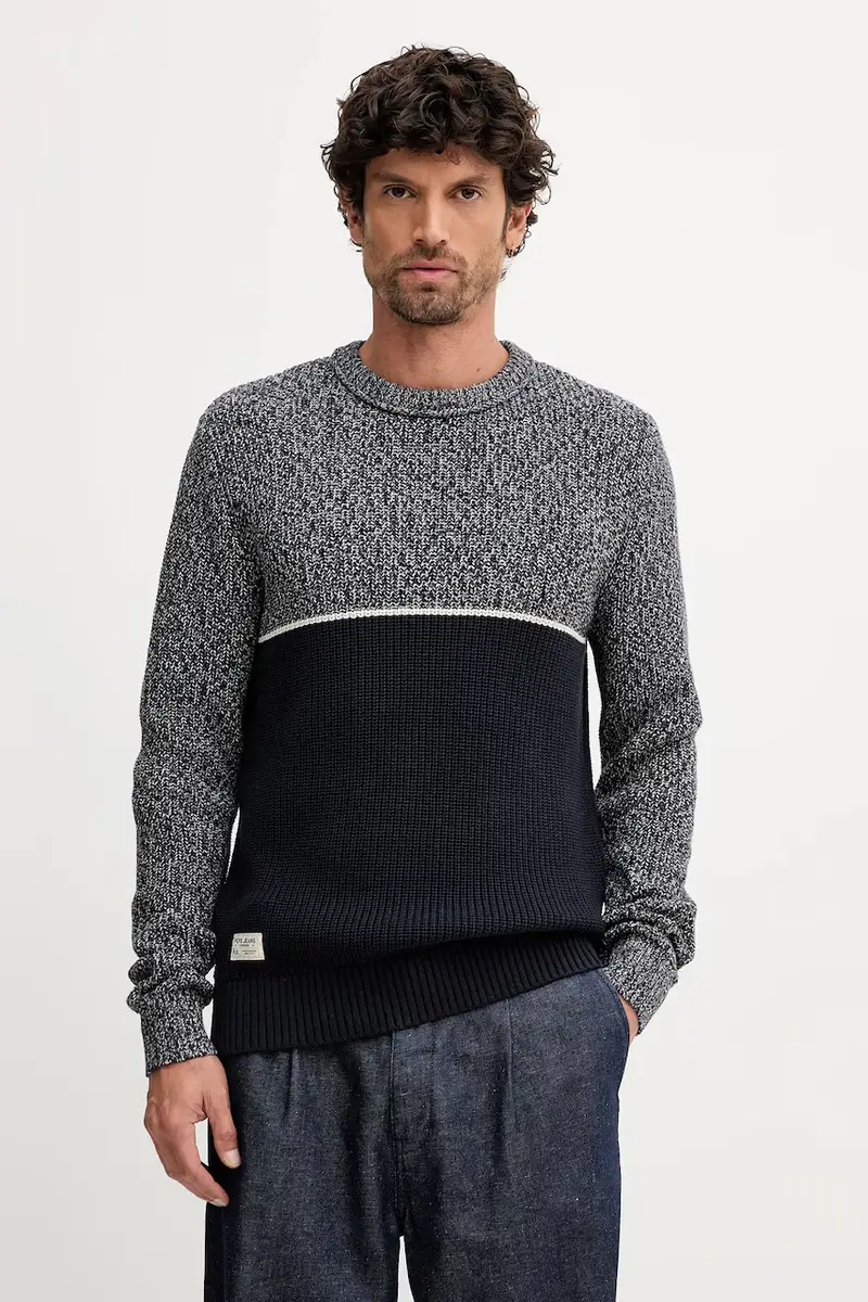 maglione in cotone uomo colore blu navy PM7000019