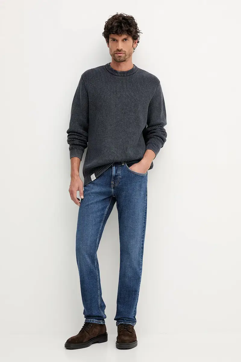 maglione in cotone uomo colore blu navy PM7000022 miniatura 2