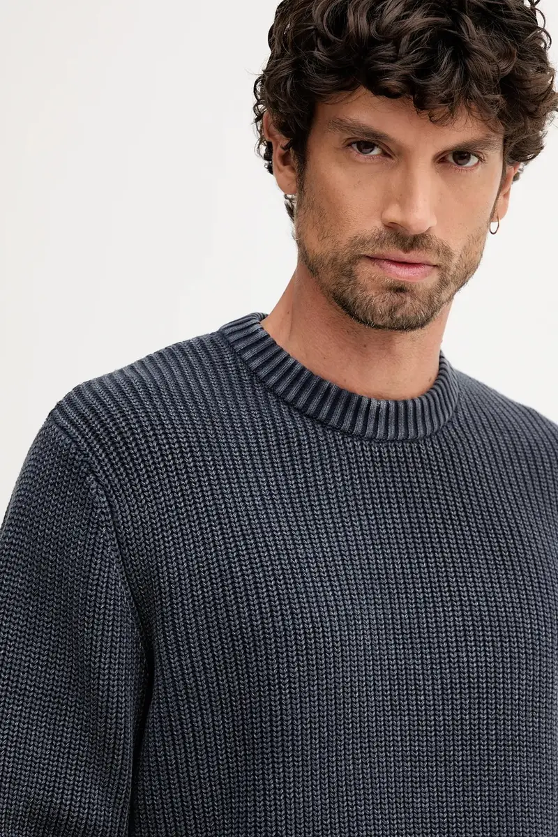 maglione in cotone uomo colore blu navy PM7000022 miniatura 4