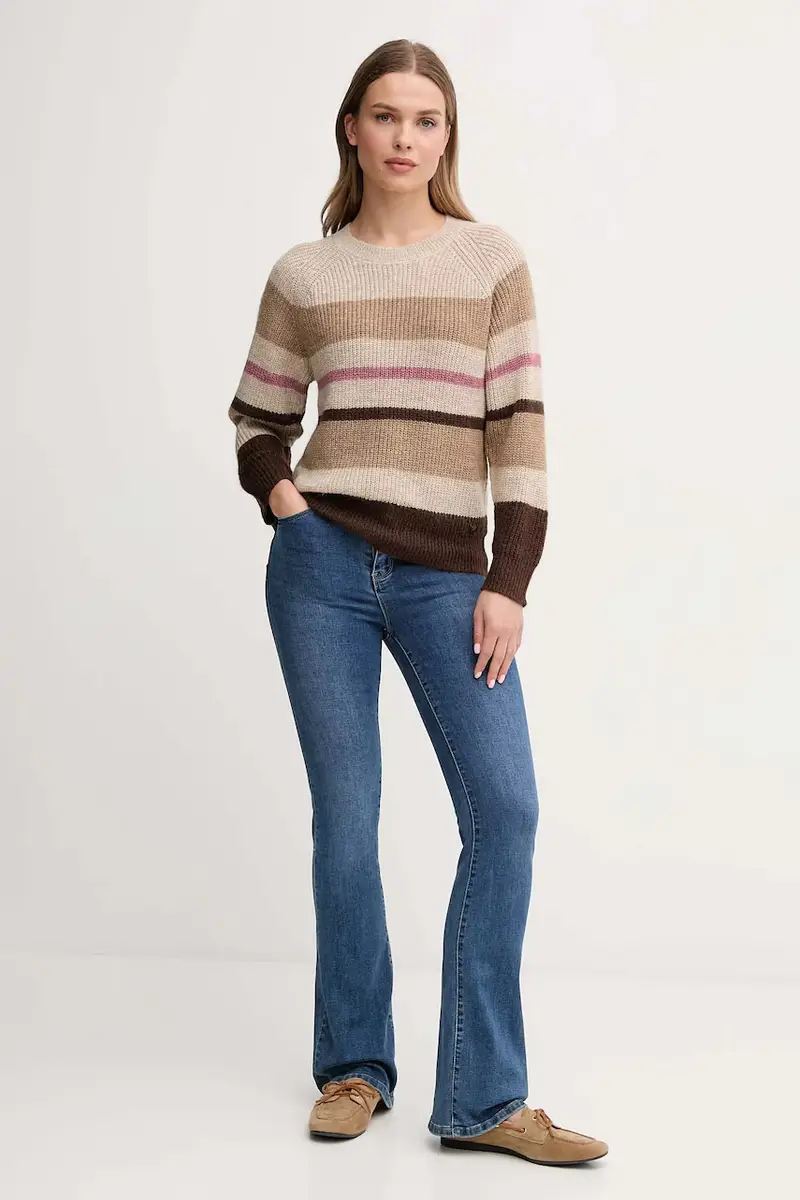 maglione in misto lana donna colore beige PL7000046 miniatura 2