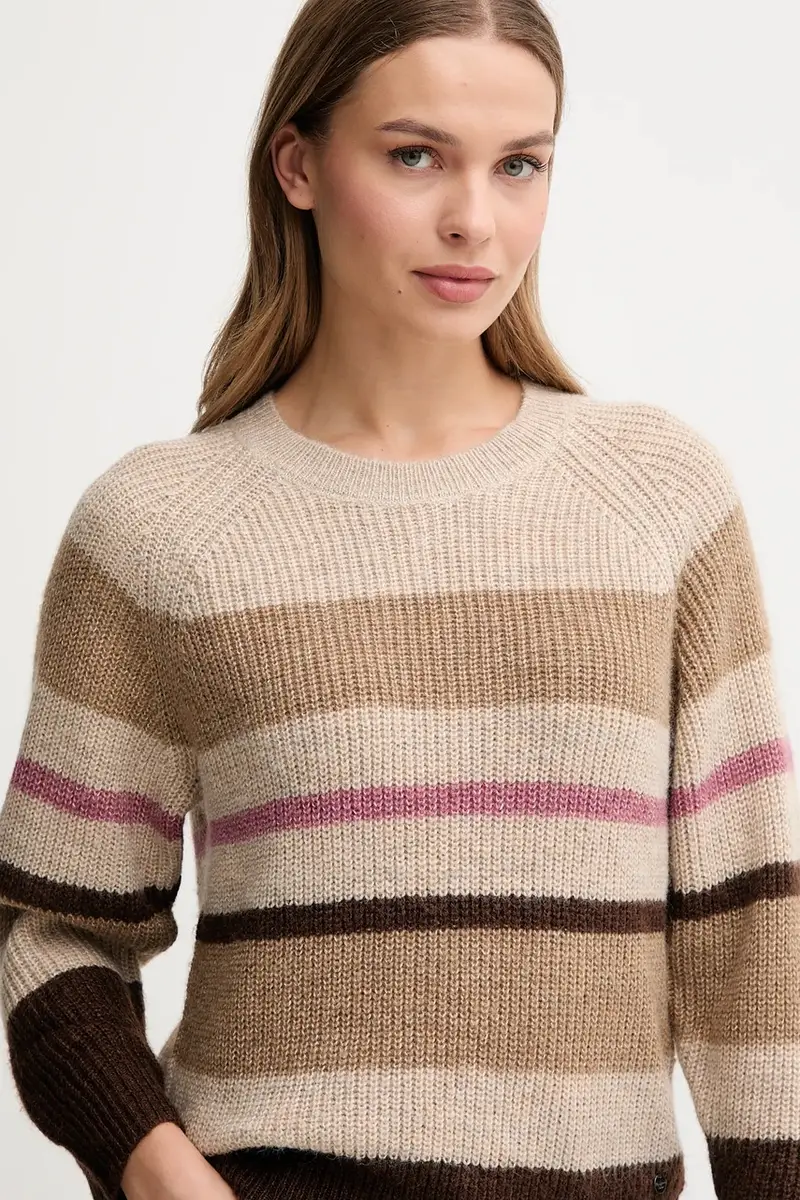 maglione in misto lana donna colore beige PL7000046 miniatura 4