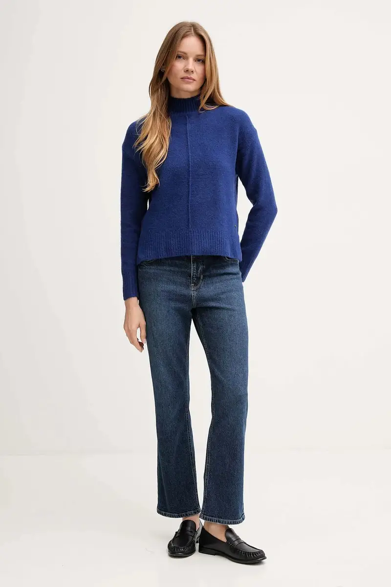 maglione in misto lana donna colore blu PL7000032 miniatura 2