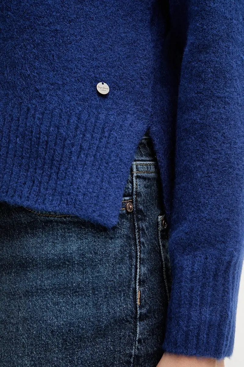 maglione in misto lana donna colore blu PL7000032 miniatura 5