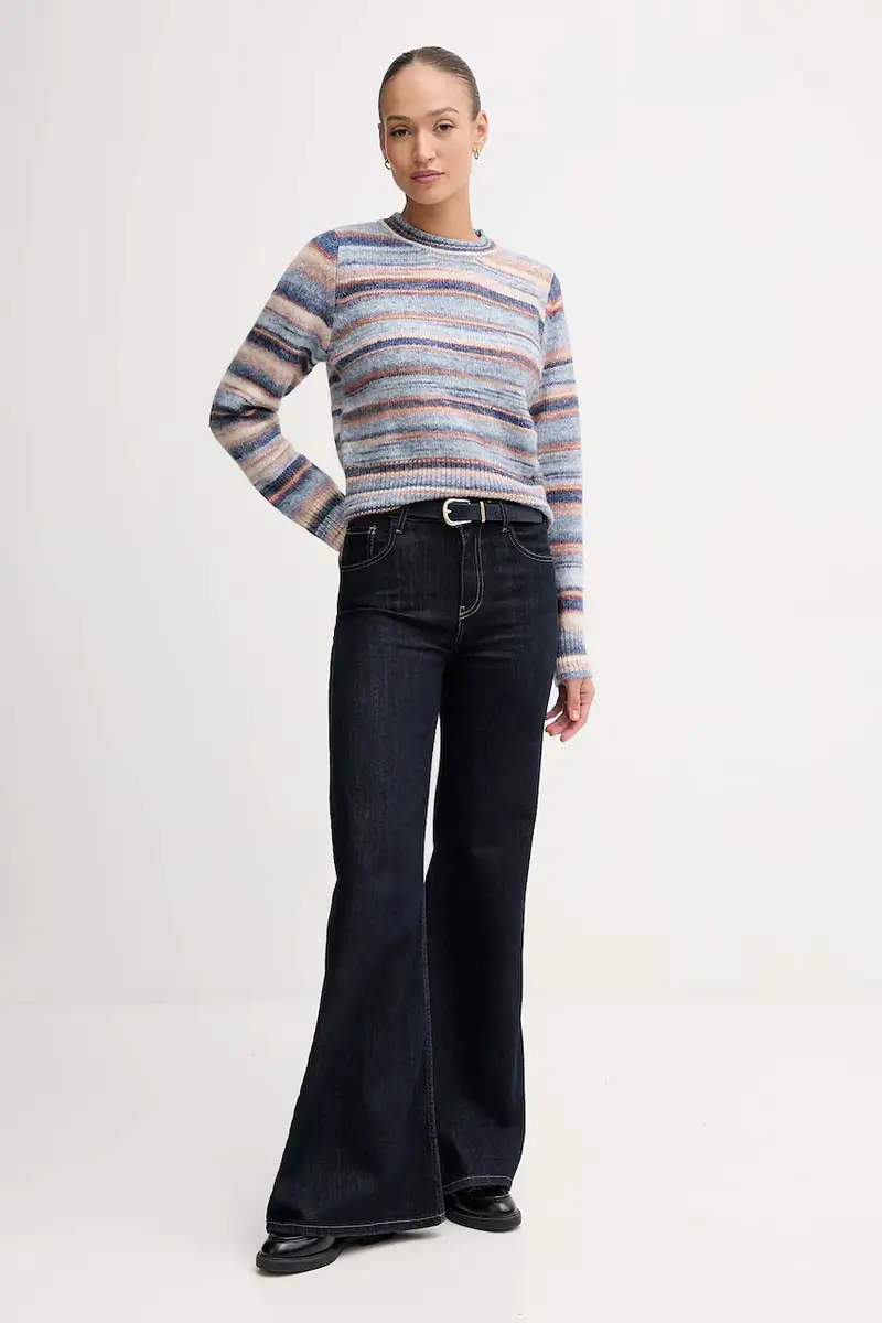 maglione in misto lana donna colore blu PL7000057 miniatura 2