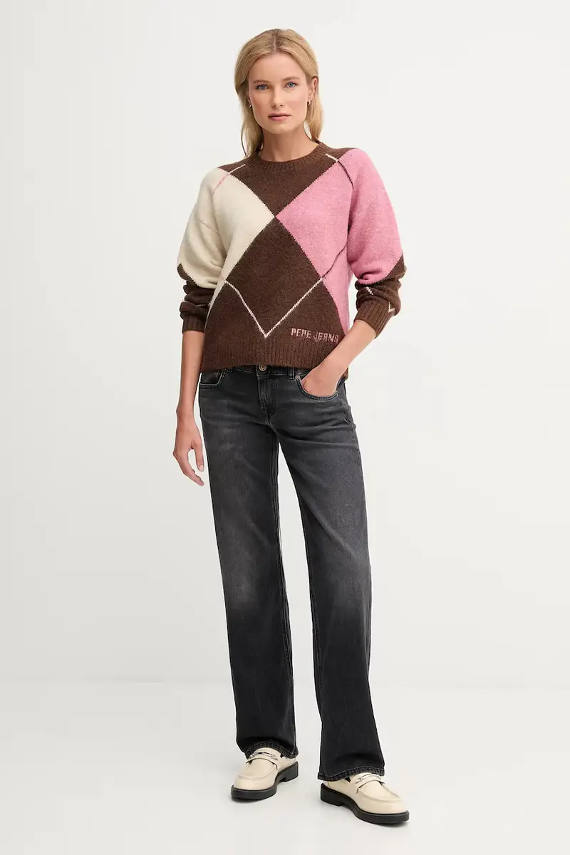 maglione in misto lana donna colore marrone PL7000037 miniatura 2