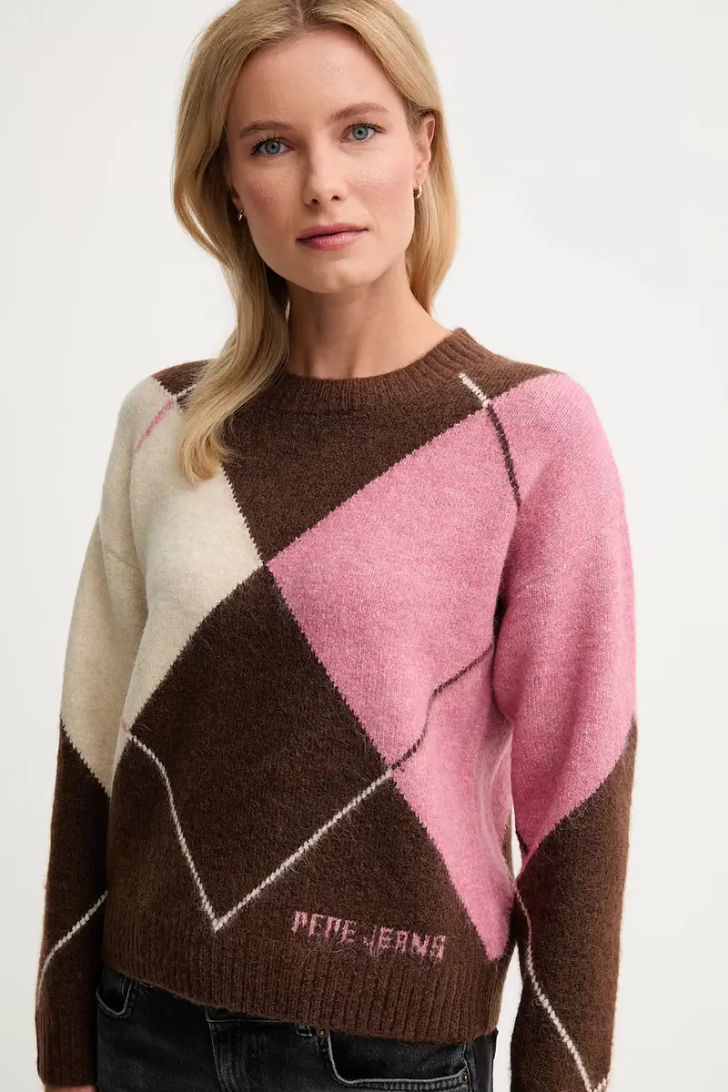 maglione in misto lana donna colore marrone PL7000037 miniatura 4