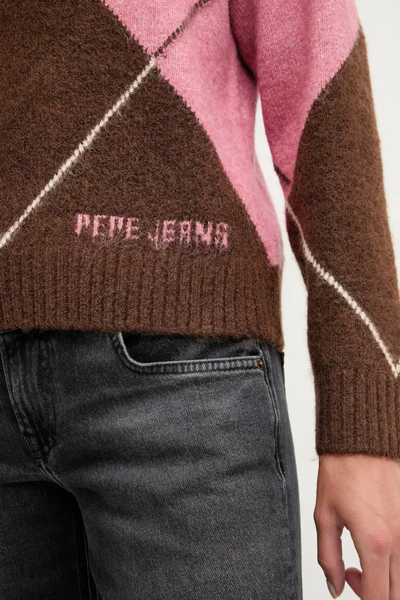 maglione in misto lana donna colore marrone PL7000037 miniatura 5