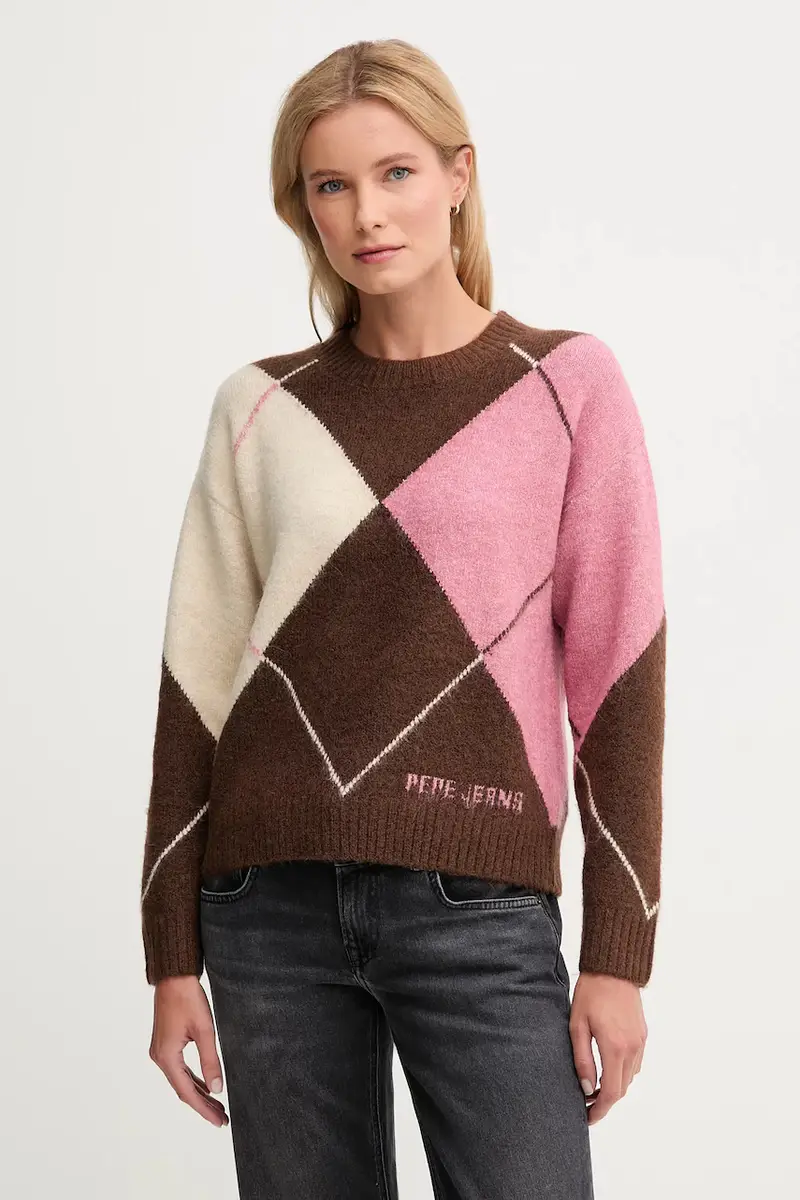 maglione in misto lana donna colore marrone PL7000037