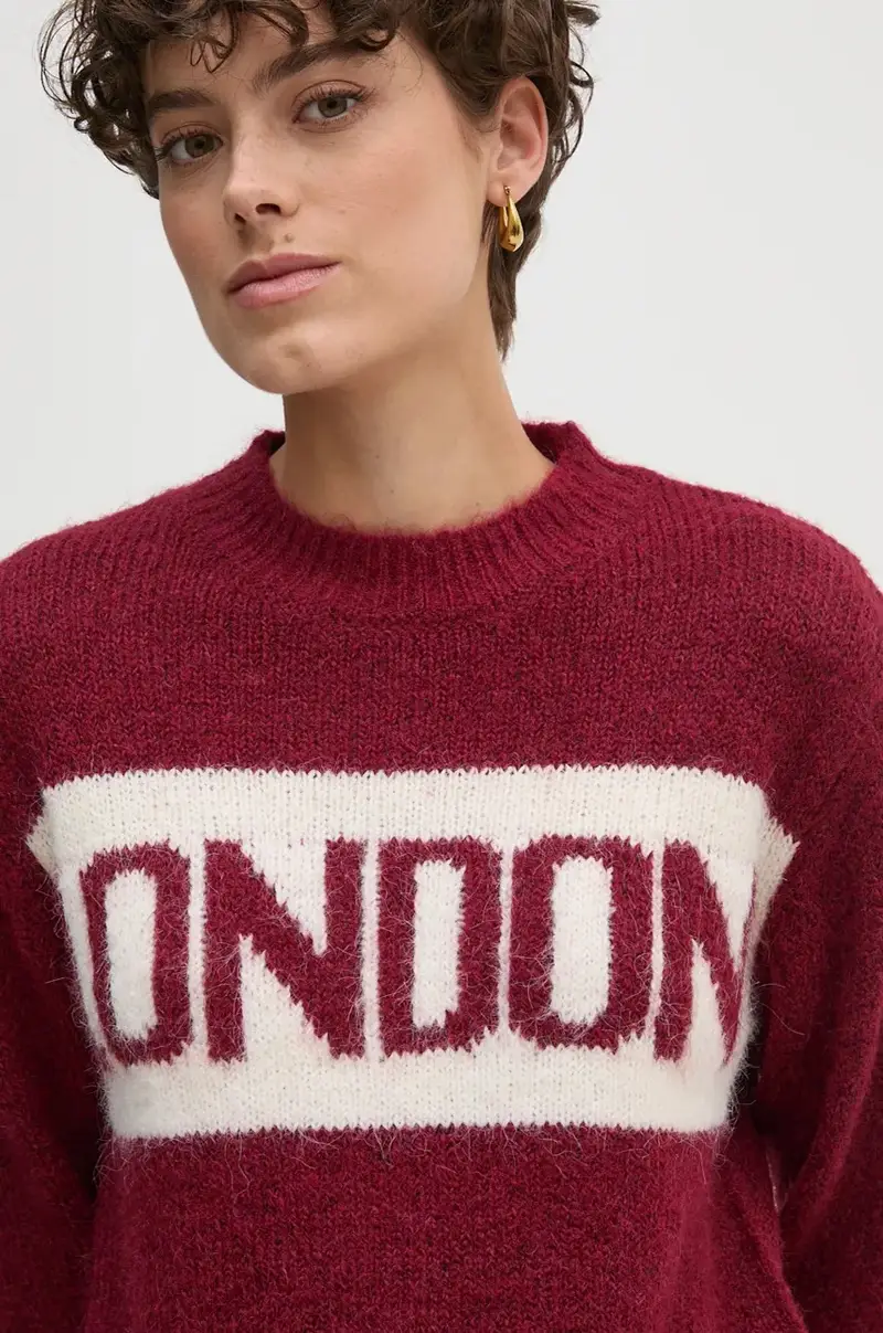 maglione in misto lana HILDA donna colore granata PL702227 miniatura 4