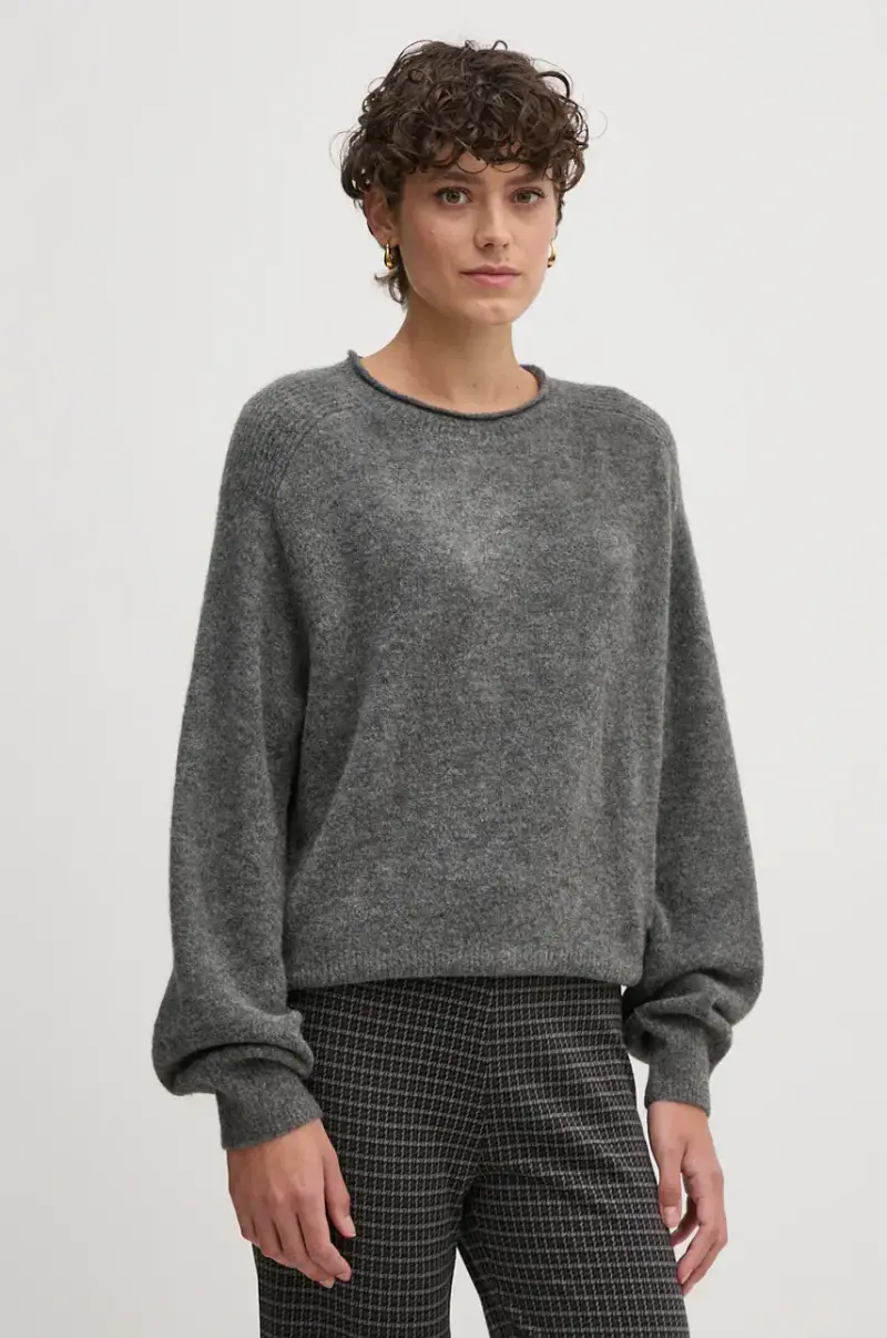 maglione in misto lana IRMA CREW NECK donna colore grigio PL702192