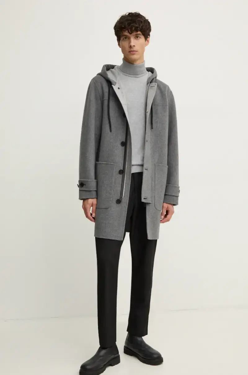 maglione in misto lana NEW ANDRE TURTLE NECK Grigio miniatura 2