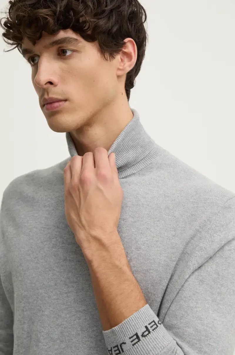 maglione in misto lana NEW ANDRE TURTLE NECK Grigio miniatura 4