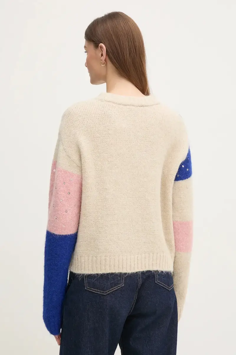 maglione in misto lana NORA donna colore beige PL702238 miniatura 3