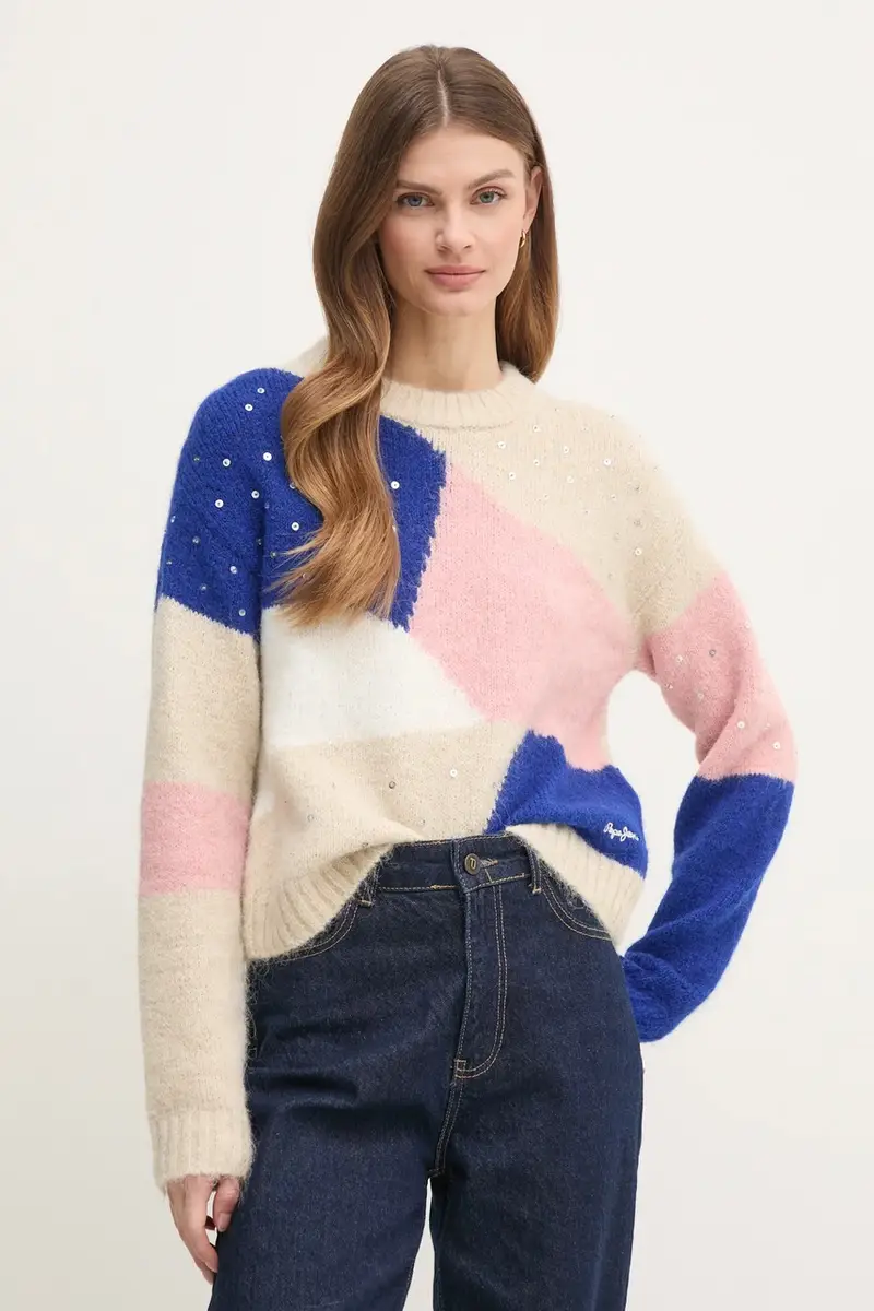 maglione in misto lana NORA donna colore beige PL702238 miniatura 4