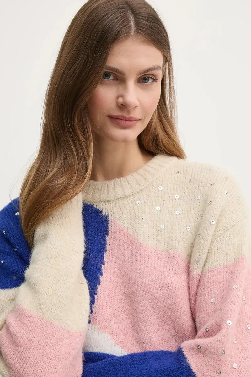 maglione in misto lana NORA donna colore beige PL702238 miniatura 5