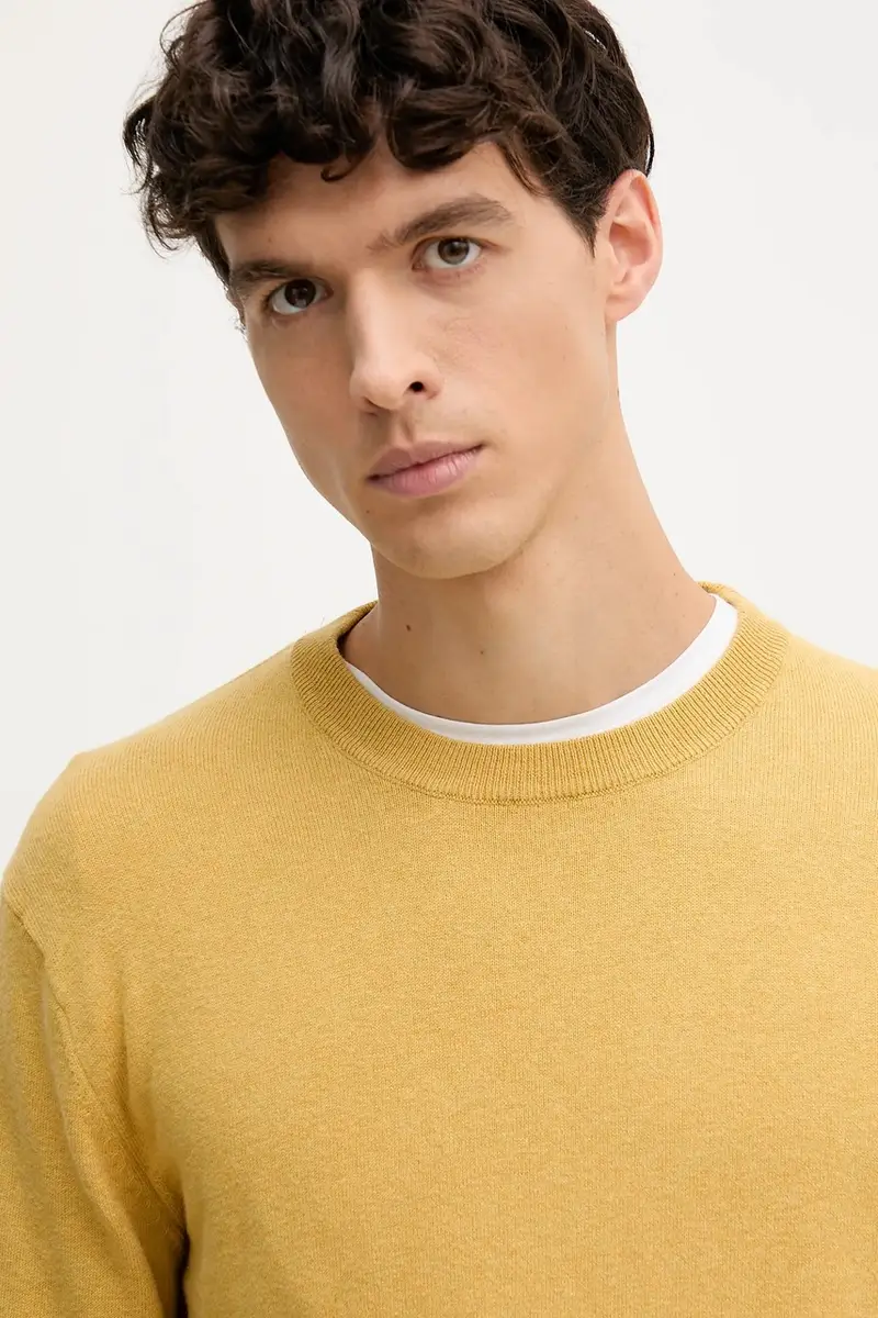 maglione in misto lana uomo colore giallo PM7000013 miniatura 4