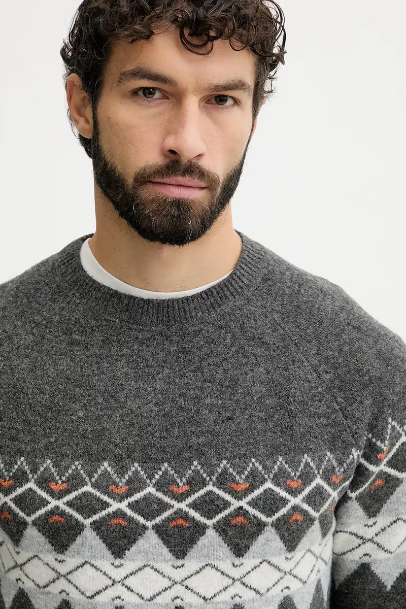 maglione in misto lana uomo colore grigio PM7000024 miniatura 4