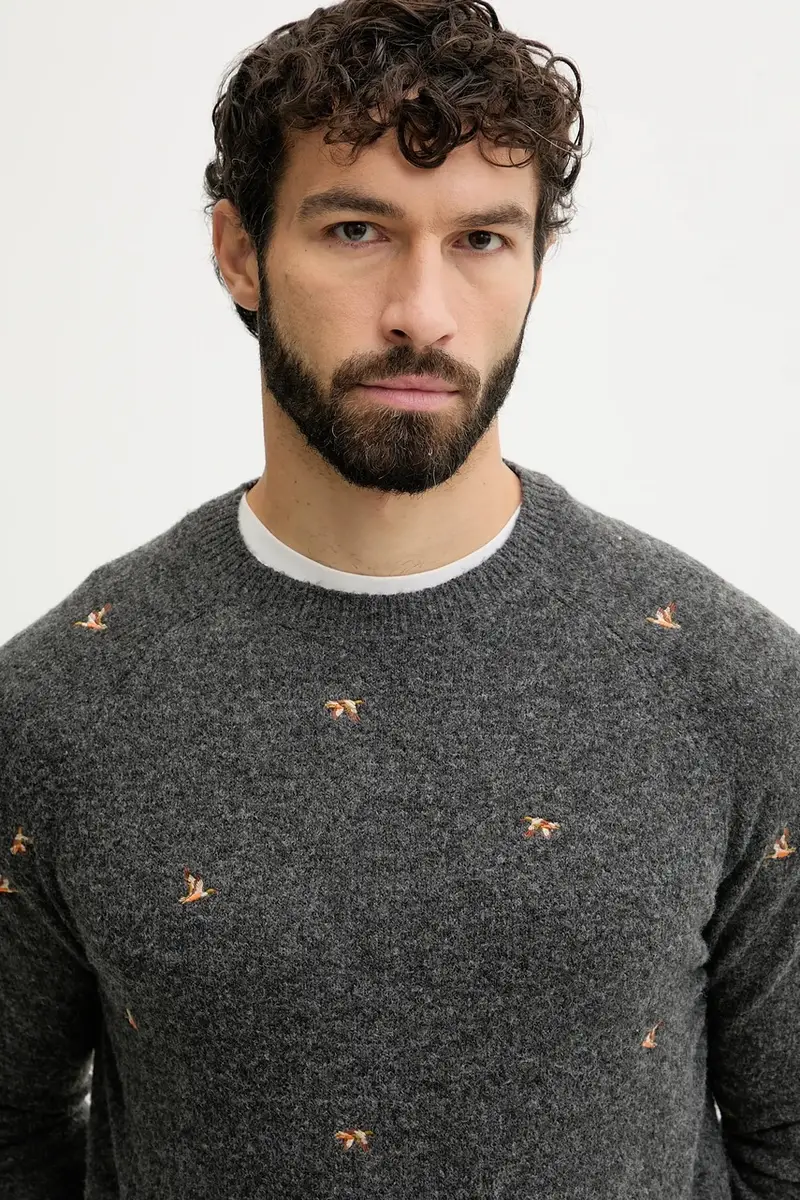 maglione in misto lana uomo colore grigio PM7000026 miniatura 4