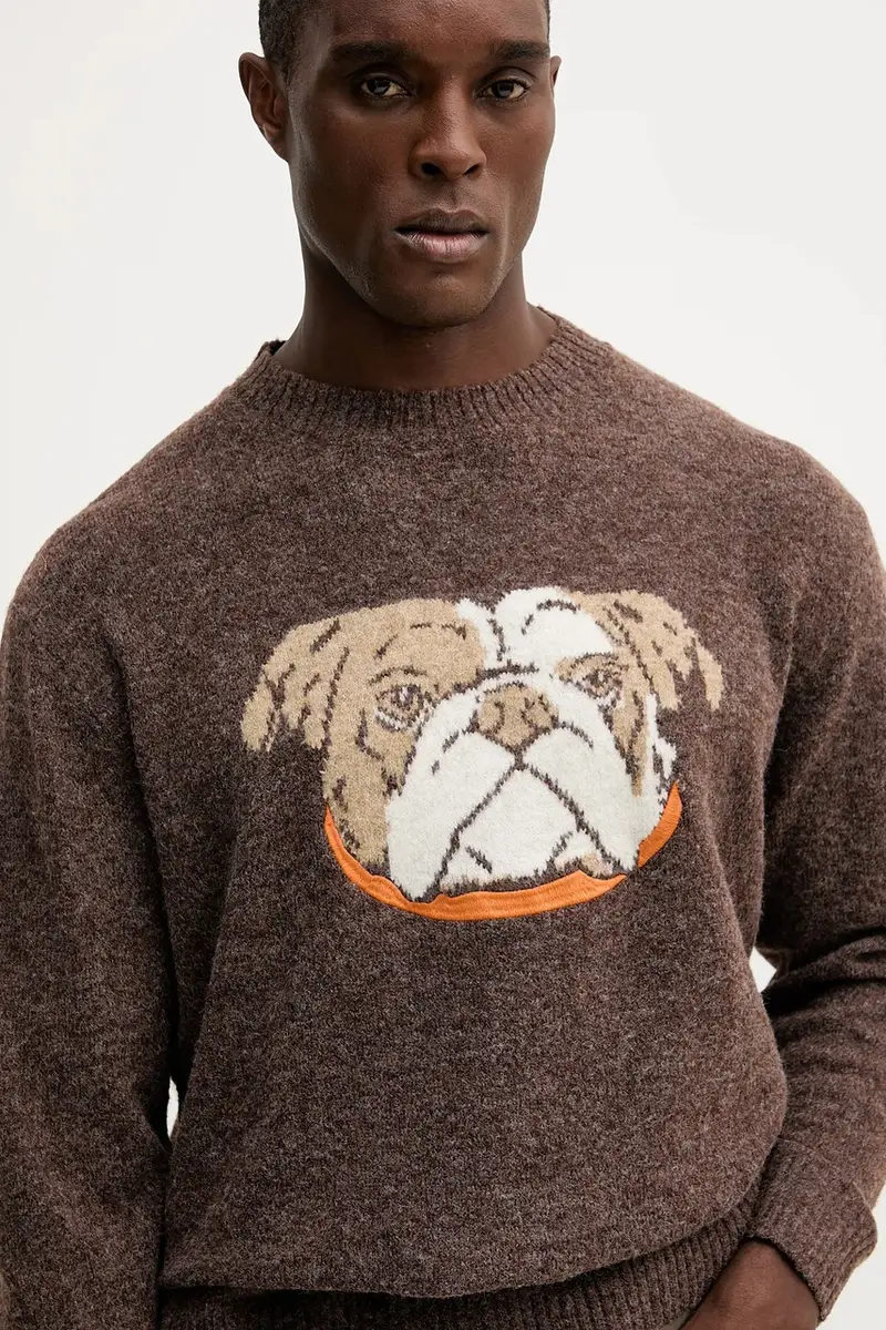 maglione in misto lana uomo colore marrone PM7000023 miniatura 4