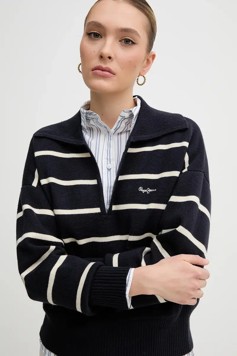 maglione PRISCILLA donna colore blu navy PL702272 miniatura 4