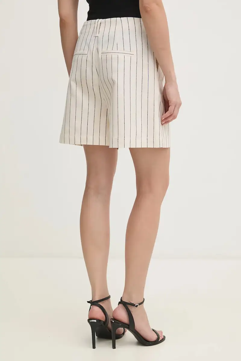 pantaloncini in lino HENAR donna colore beige PL801163 miniatura 3