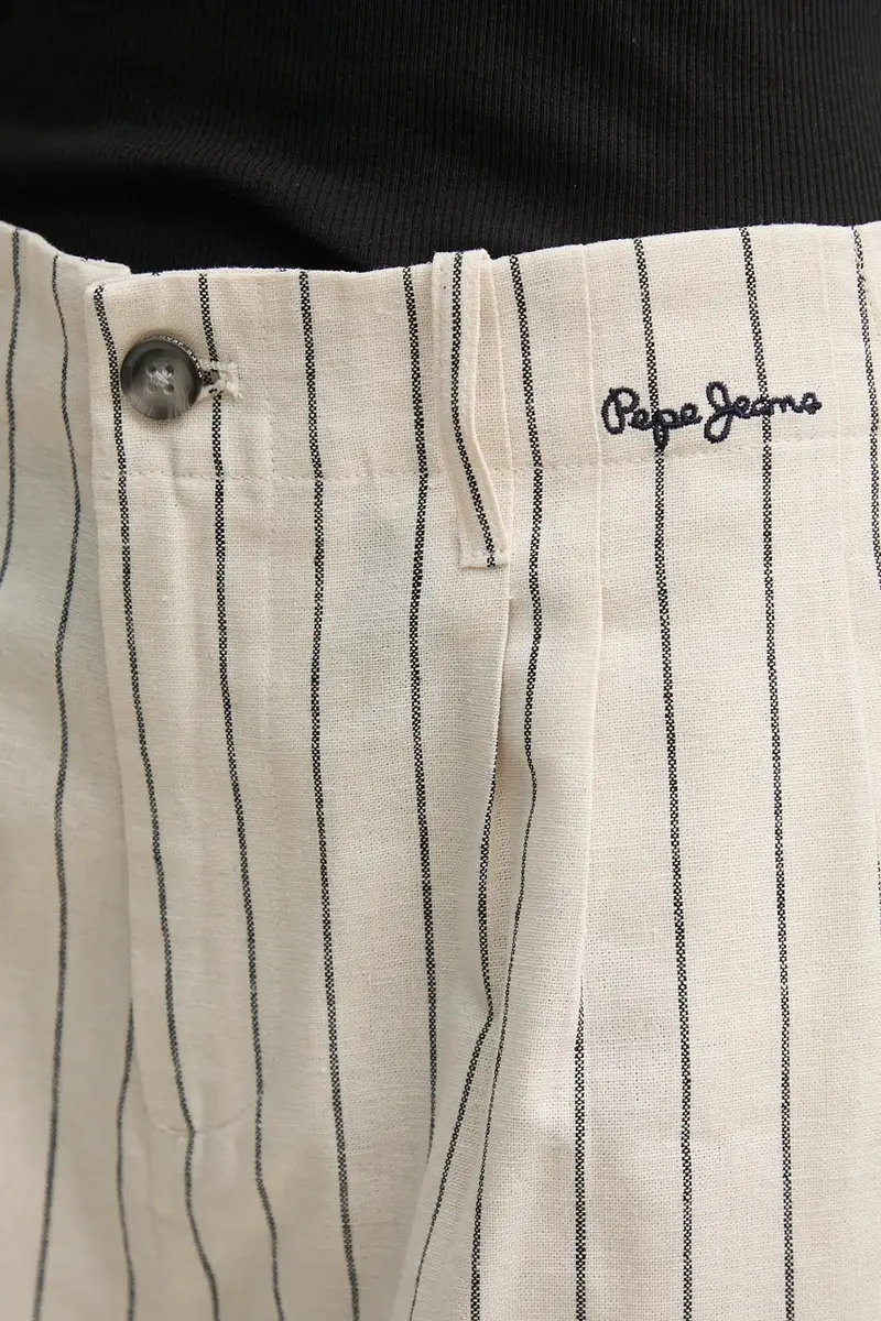 pantaloncini in lino HENAR donna colore beige PL801163 miniatura 4