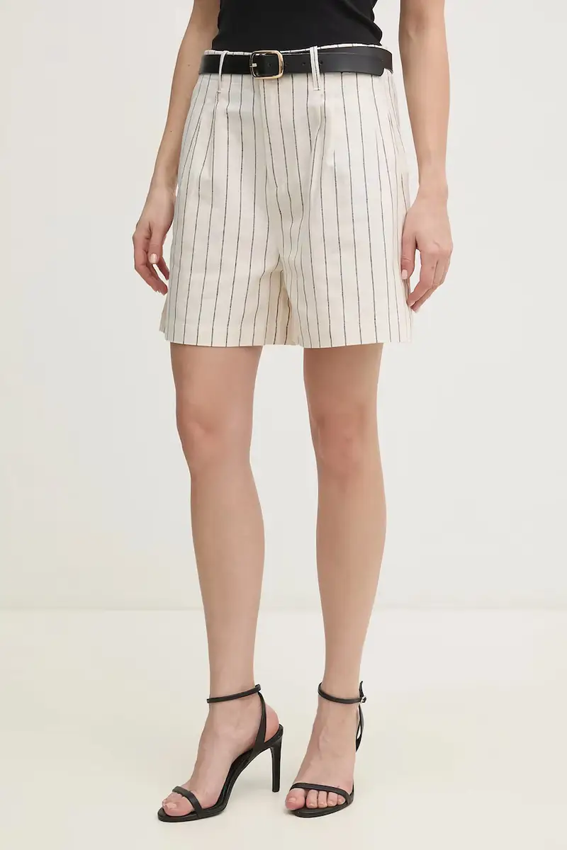 pantaloncini in lino HENAR donna colore beige PL801163