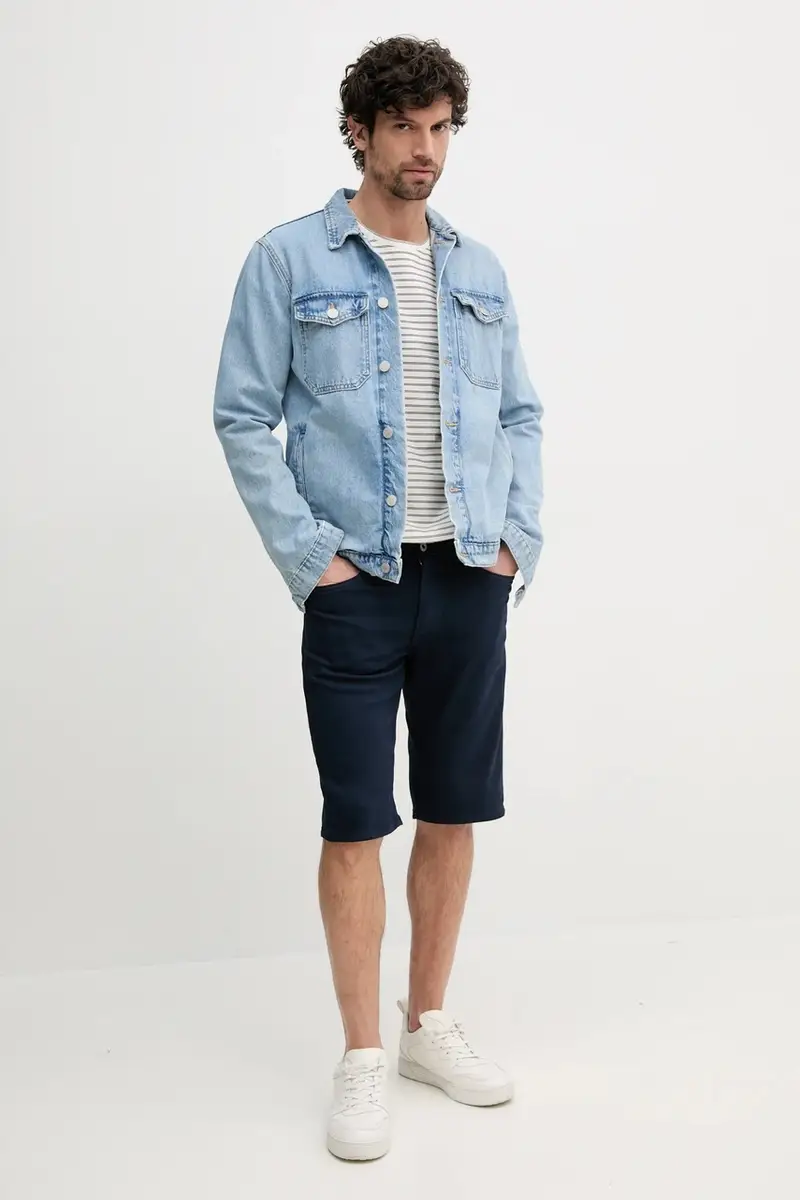 pantaloncini SLIM GYMDIGO SHORT uomo colore blu navy PM801075YH6 miniatura 2