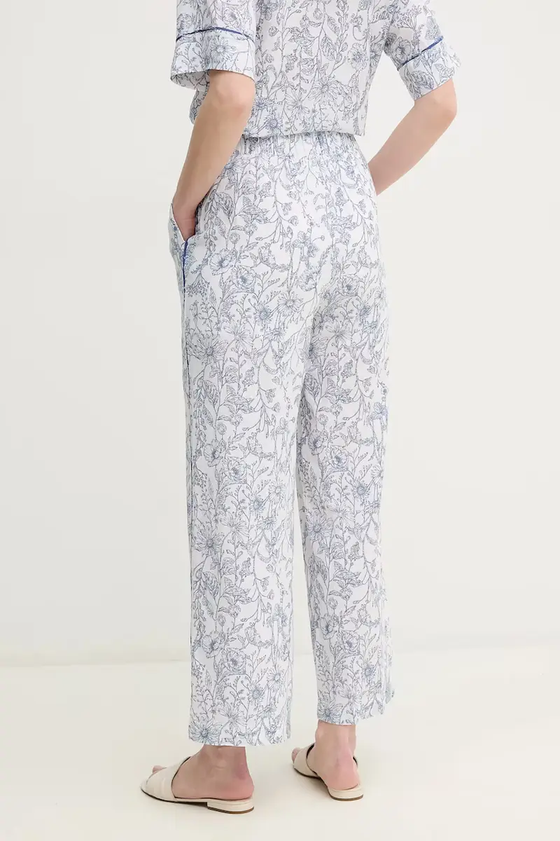 pantaloni in lino DUANA donna colore bianco PL211818 miniatura 3
