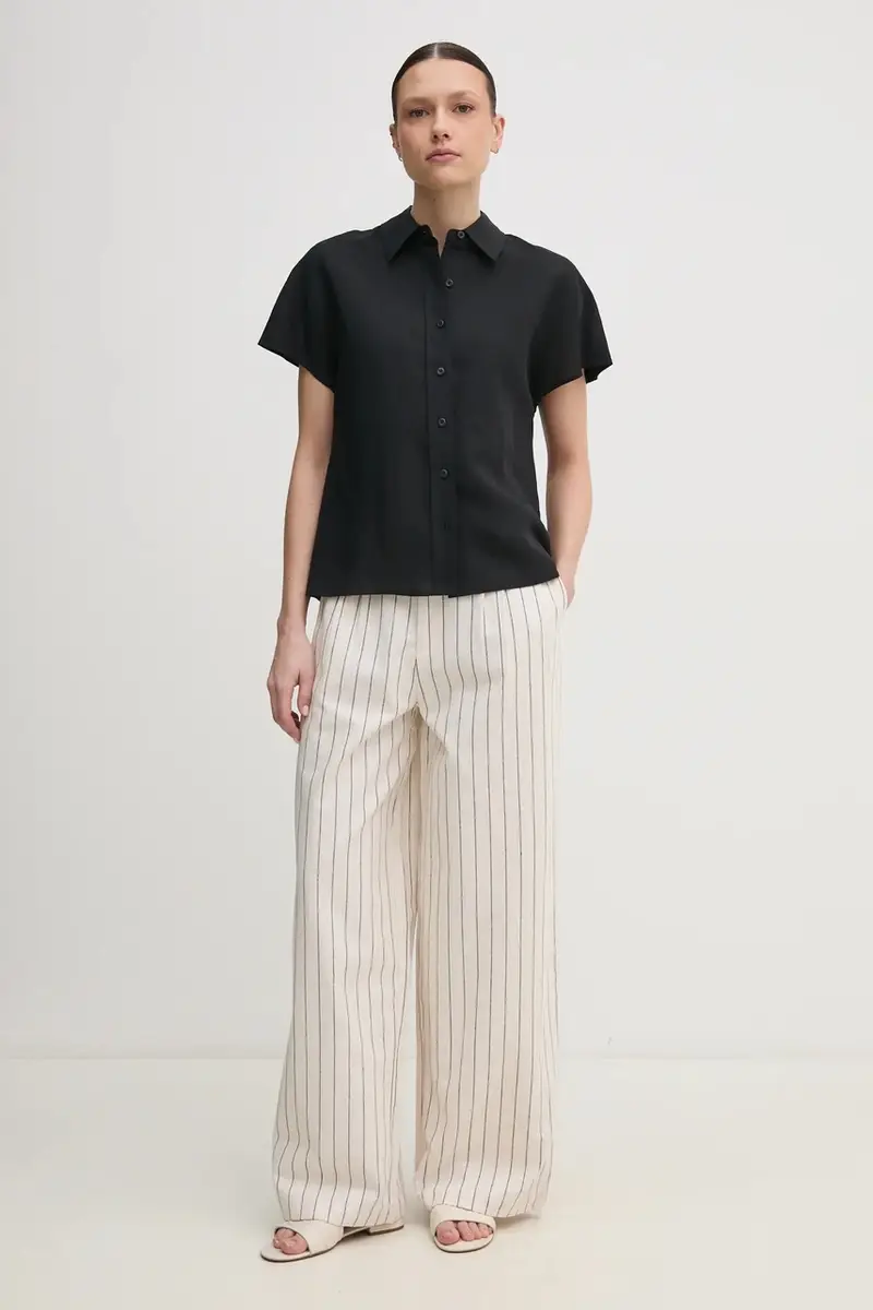 pantaloni in lino HERLY donna colore beige PL211806 miniatura 2