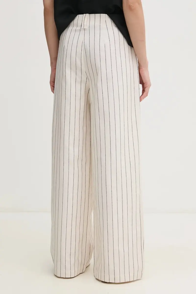 pantaloni in lino HERLY donna colore beige PL211806 miniatura 3