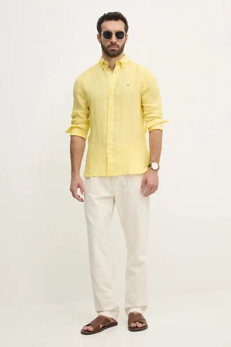 pantaloni in lino misto LINEN PULL ON PANTS uomo colore beige PM211872 miniatura 2