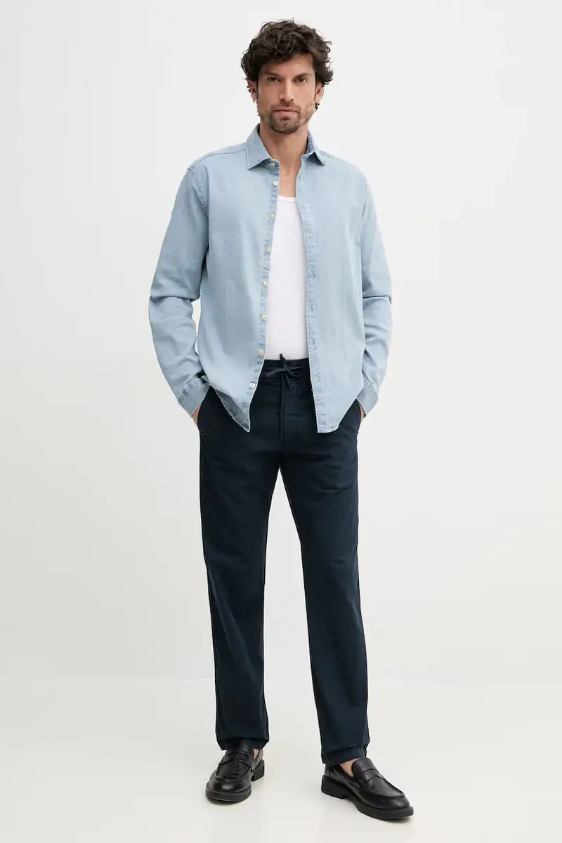 pantaloni PULL ON COMFORT CHINO uomo colore blu navy PM211866 miniatura 2