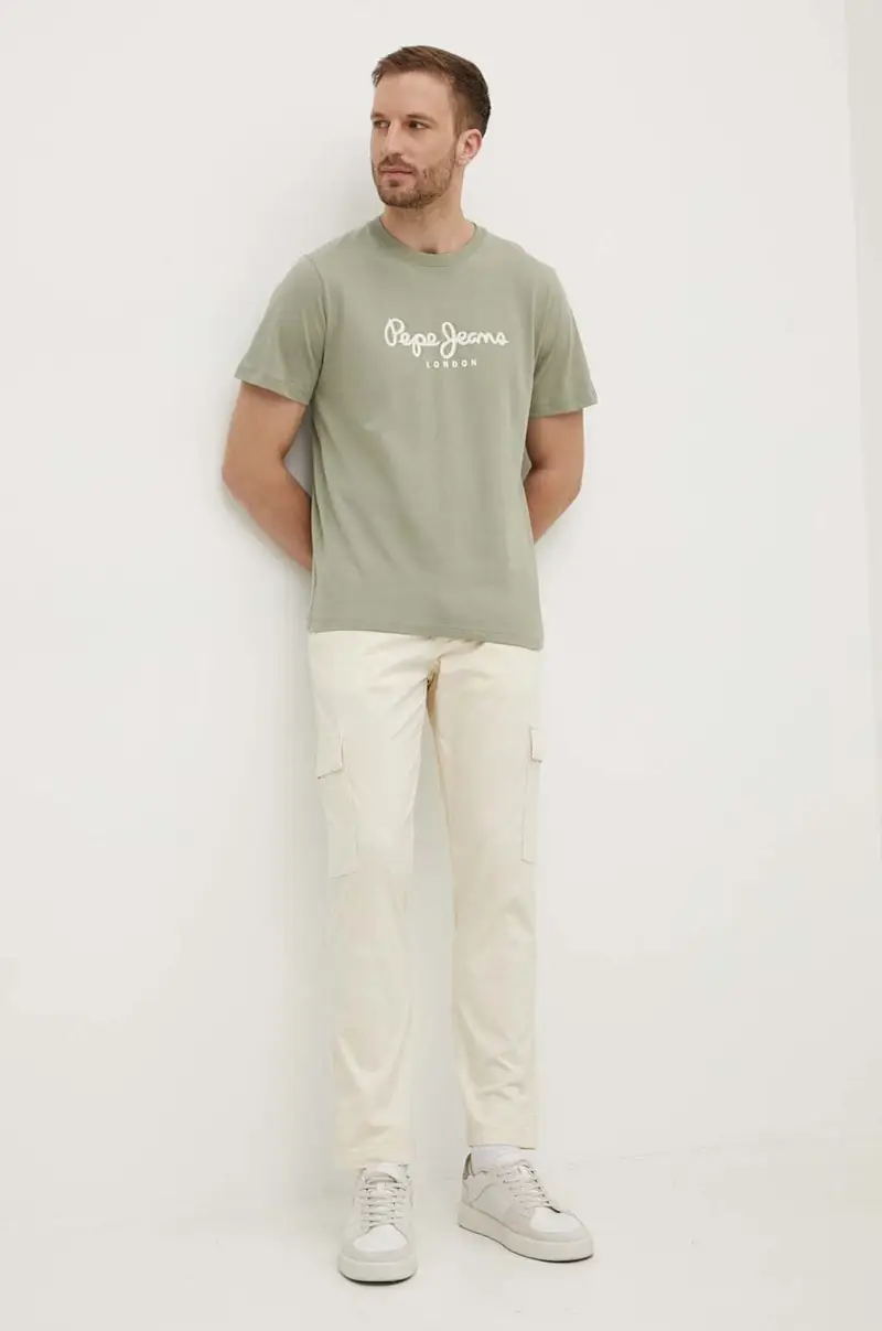 pantaloni SLIM CARGO POPLIN uomo colore beige PM211770 miniatura 2