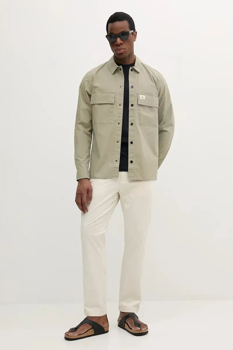 pantaloni SLIM CHINO POPLIN uomo colore beige PM211873 miniatura 2