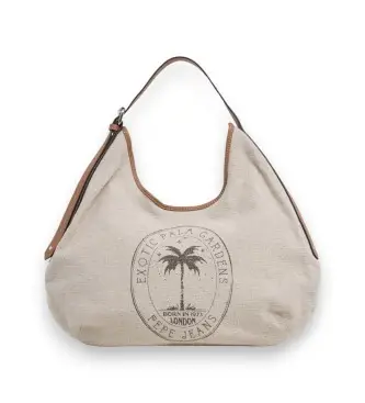 per donna PL0300135 Borsa beige Nathaly Palm (OSFA), Casual, Cotone