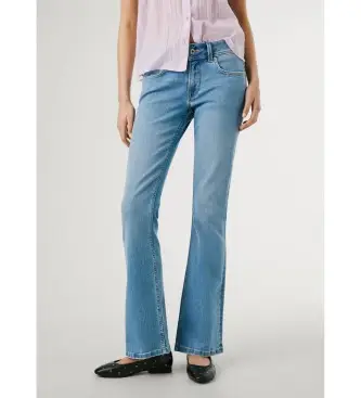 per donna PL2047363FA Jeans a zampa blu Pimlico (27/30), Casual, Cotone, Denim Azzurro