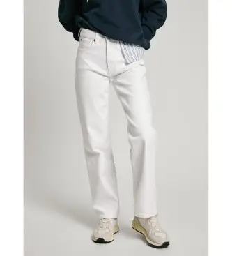 per donna PL204901TC5 Jeans dritti Robyn in bianco (27/30), Casual, Cotone, Denim, Sostenibile