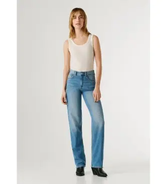 per donna PL20506763A1 Jeans dritti Robyn blu (29/32), Casual, Cotone, Denim Azzurro