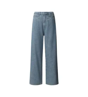per donna PL2050876 Pantaloni dritti in tweed blu (26/30), Casual, Cotone